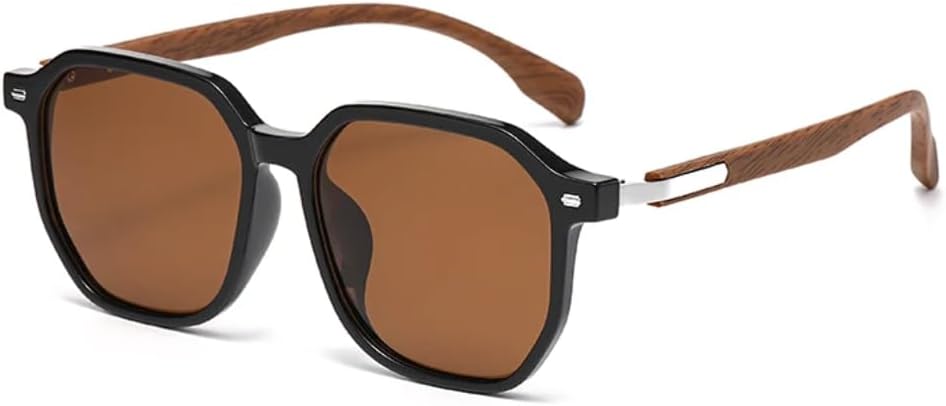 

Ретро-модные поляризованные солнцезащитные очки для женщин и мужчин, классический винтажный стиль, защита от УФ-излучения UV400, для активного отдыха VFDHN, Matte Black Brown