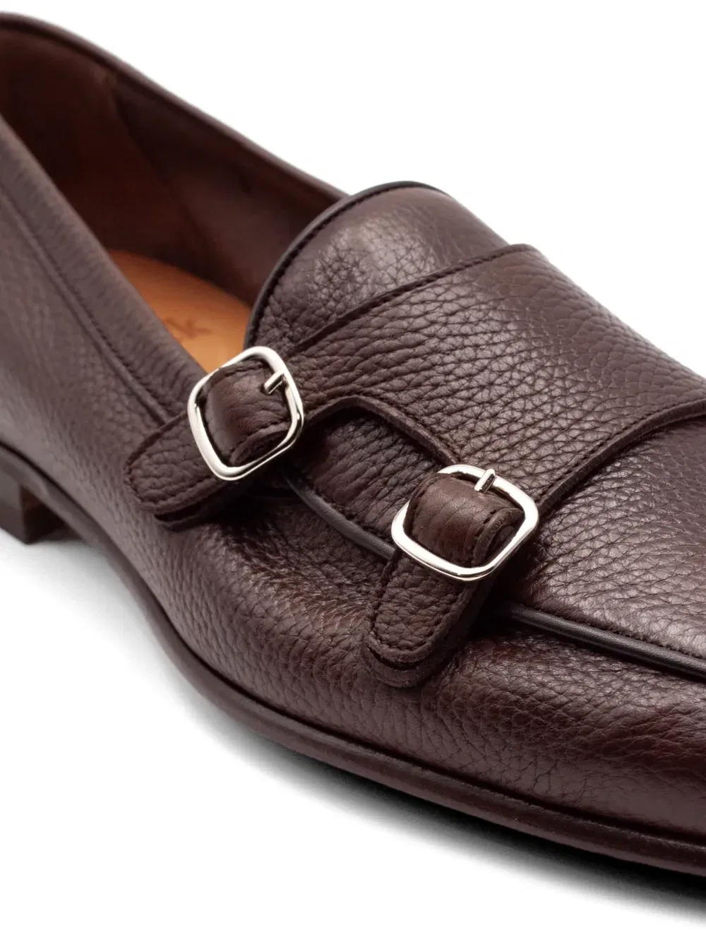 Монки с круглым носком и двойной пряжкой Berwick Shoes, коричневый — фото 4