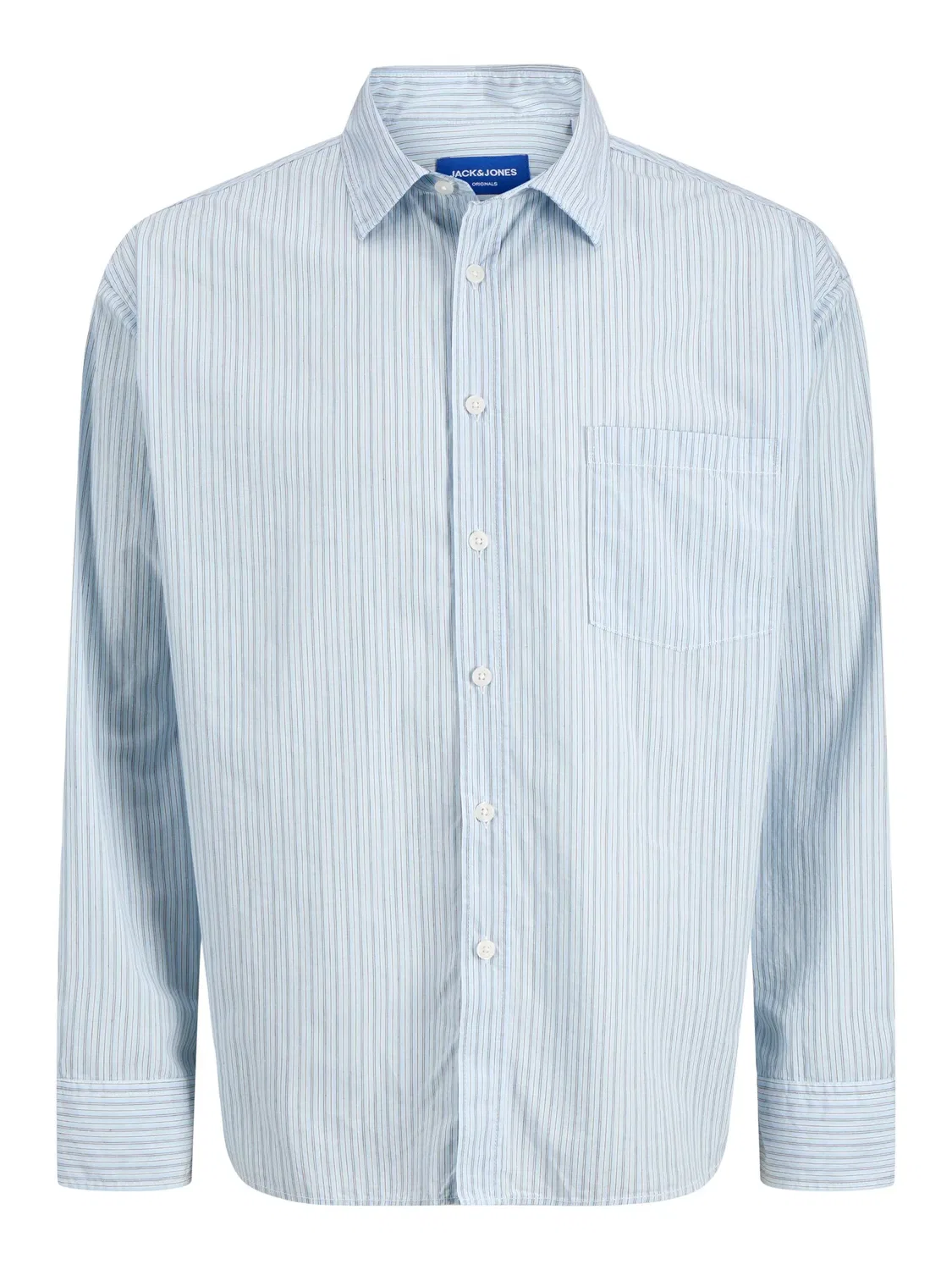 Рубашка, свободный крой, JACK & JONES Junior, skyway