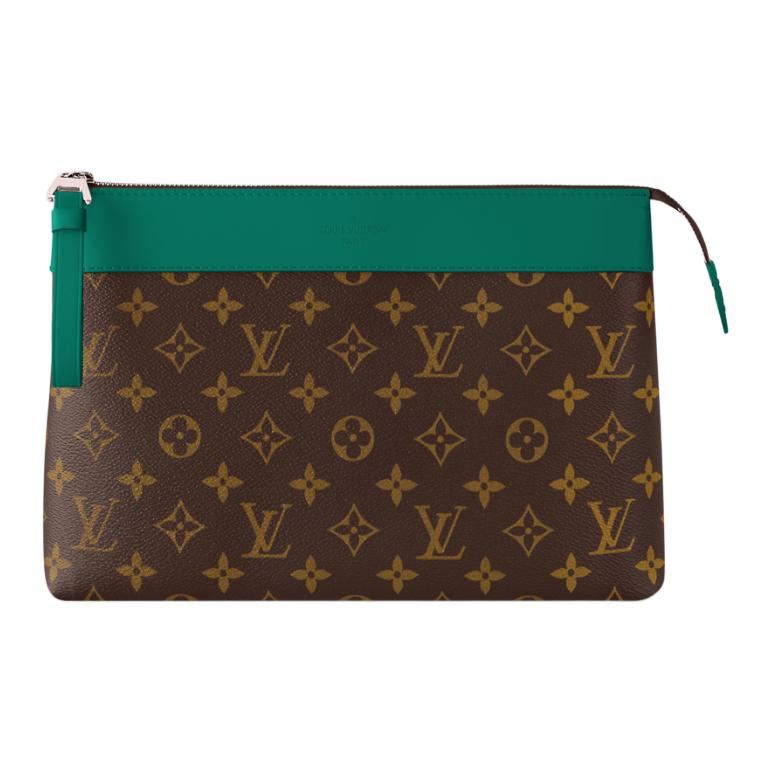 

Портмоне Voyage из прорезиненной кожи мужское коричнево-зеленое LOUIS VUITTON