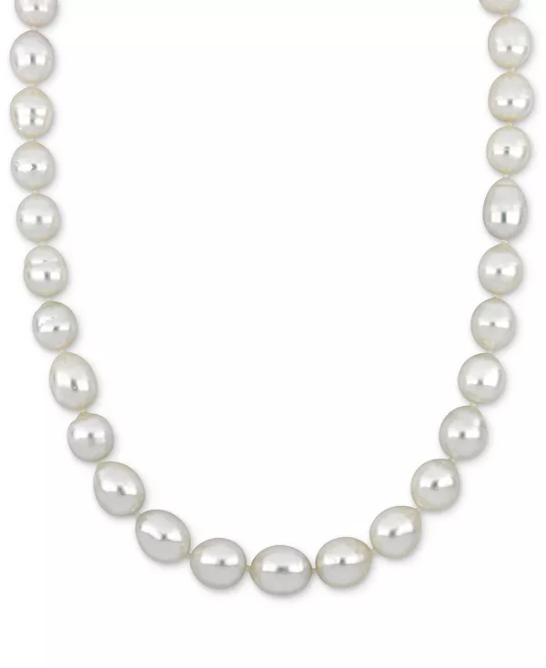 

Ожерелье из 18-дюймовой нити с культивированным южноморским жемчугом (9-11 мм) из 14-каратного желтого золота Macy'S, white