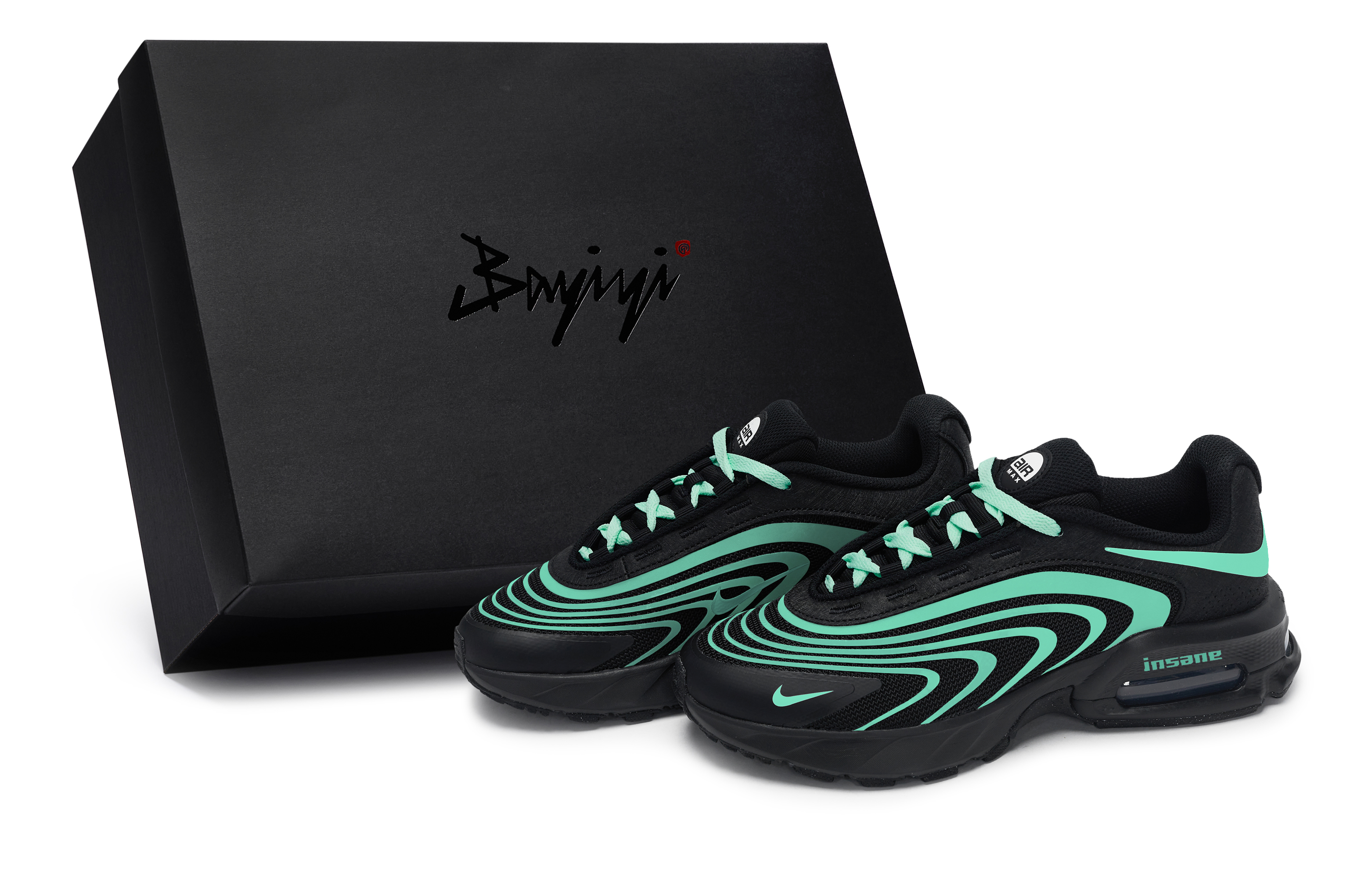 

Air Max Fire 811 Manufacturing, Sky, Special Shoe Box, износостойкие низкие повседневные кроссовки, мужские, черно-зеленые Nike, Black Green