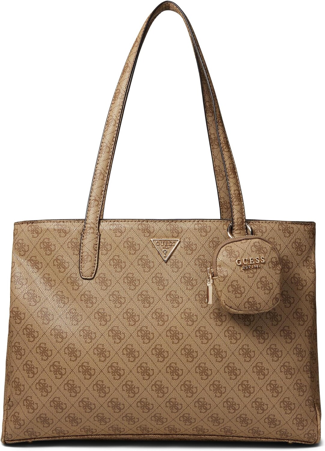 

Сумка-тоут GUESS Power Play Tech Tote, цвет Latte Logo