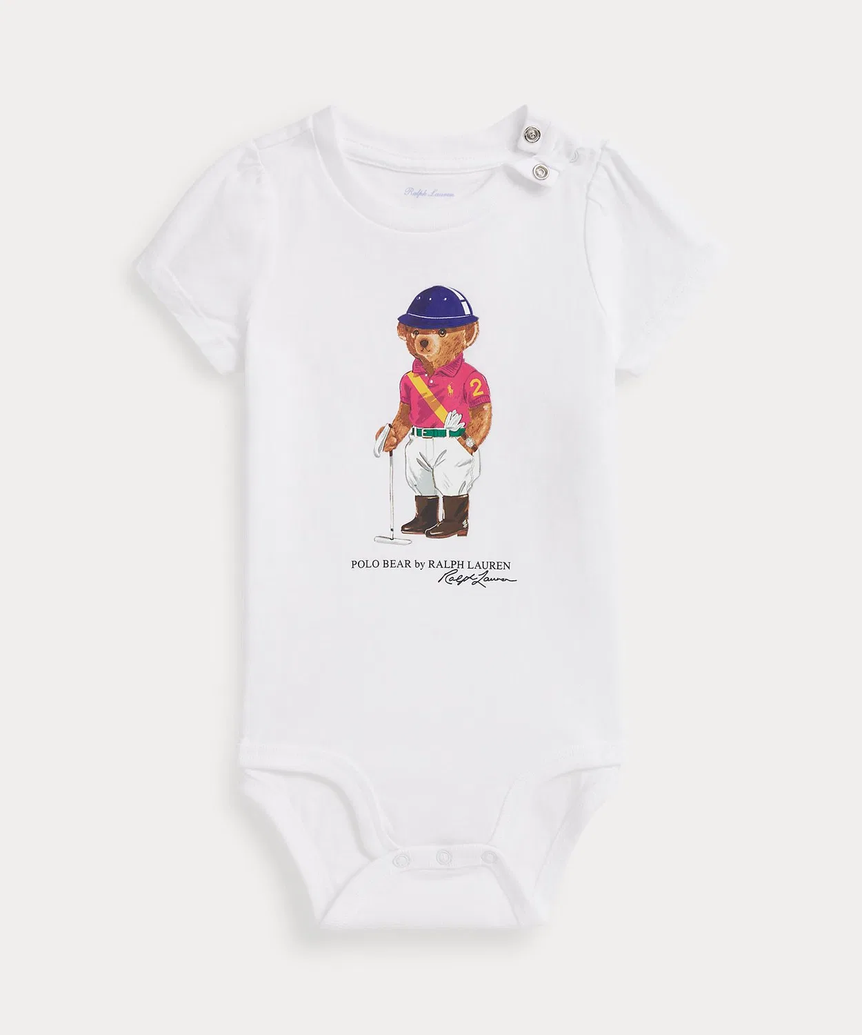 Боди-платье Polo Bear из хлопка, белое