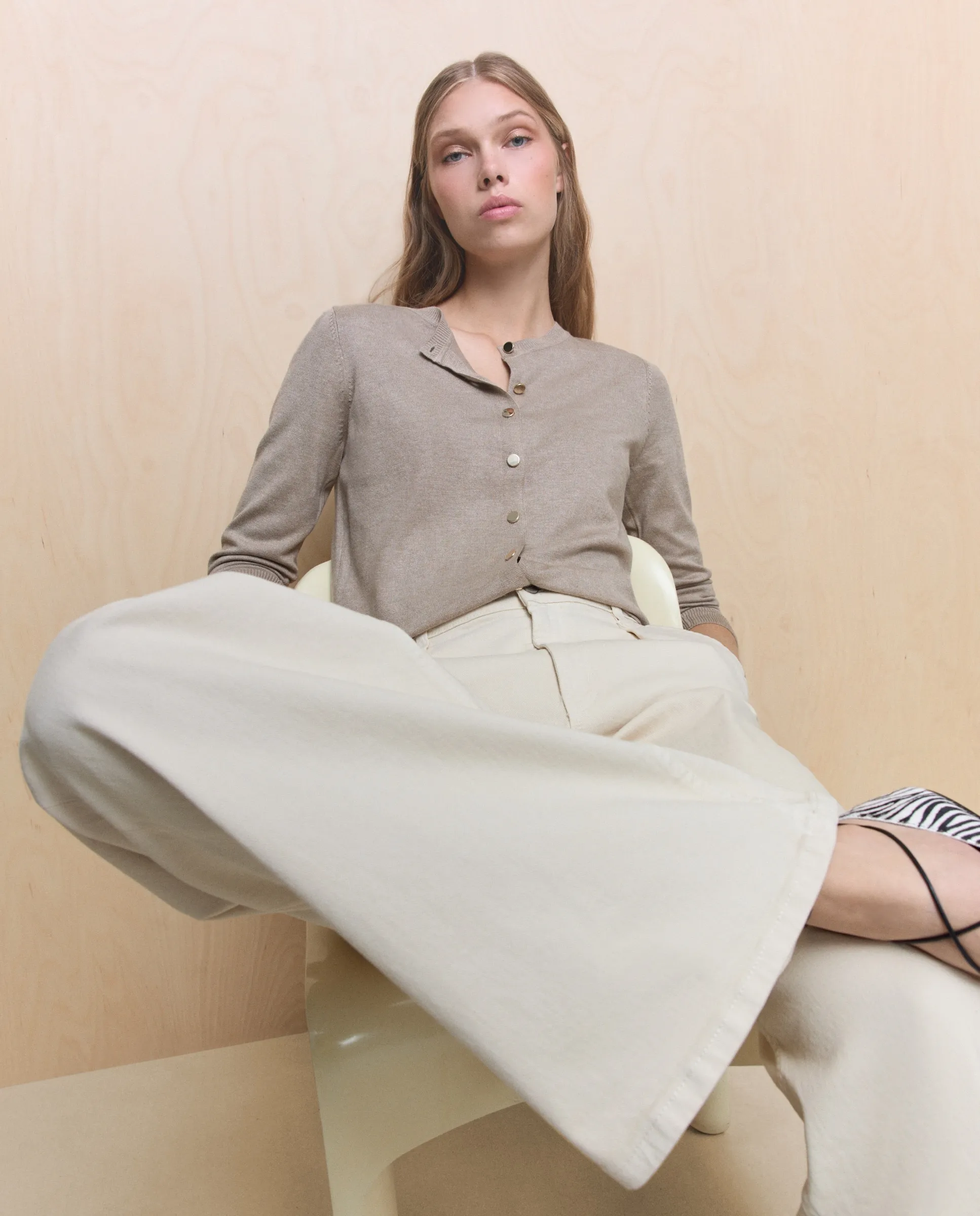 

Женская куртка с воротником из трикотажа Easy Wear, коричнево-серый, Коричневый, Женская куртка с воротником из трикотажа Easy Wear, коричнево-серый