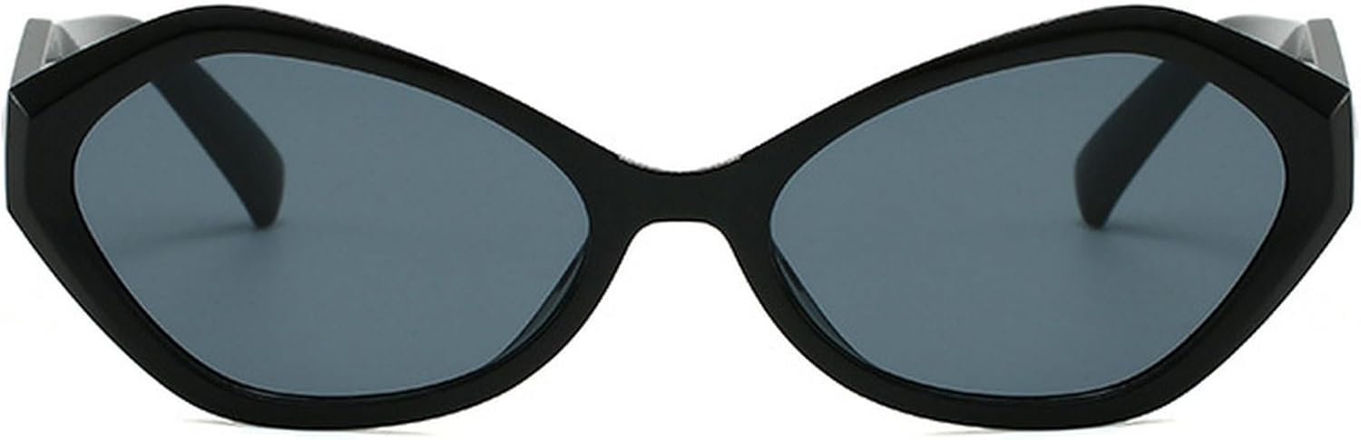 

Женские винтажные солнцезащитные очки «кошачий глаз», модные повседневные очки в стиле ретро, ​​стильные и роскошные многоугольные солнцезащитные очки 2025 года mincl, Black