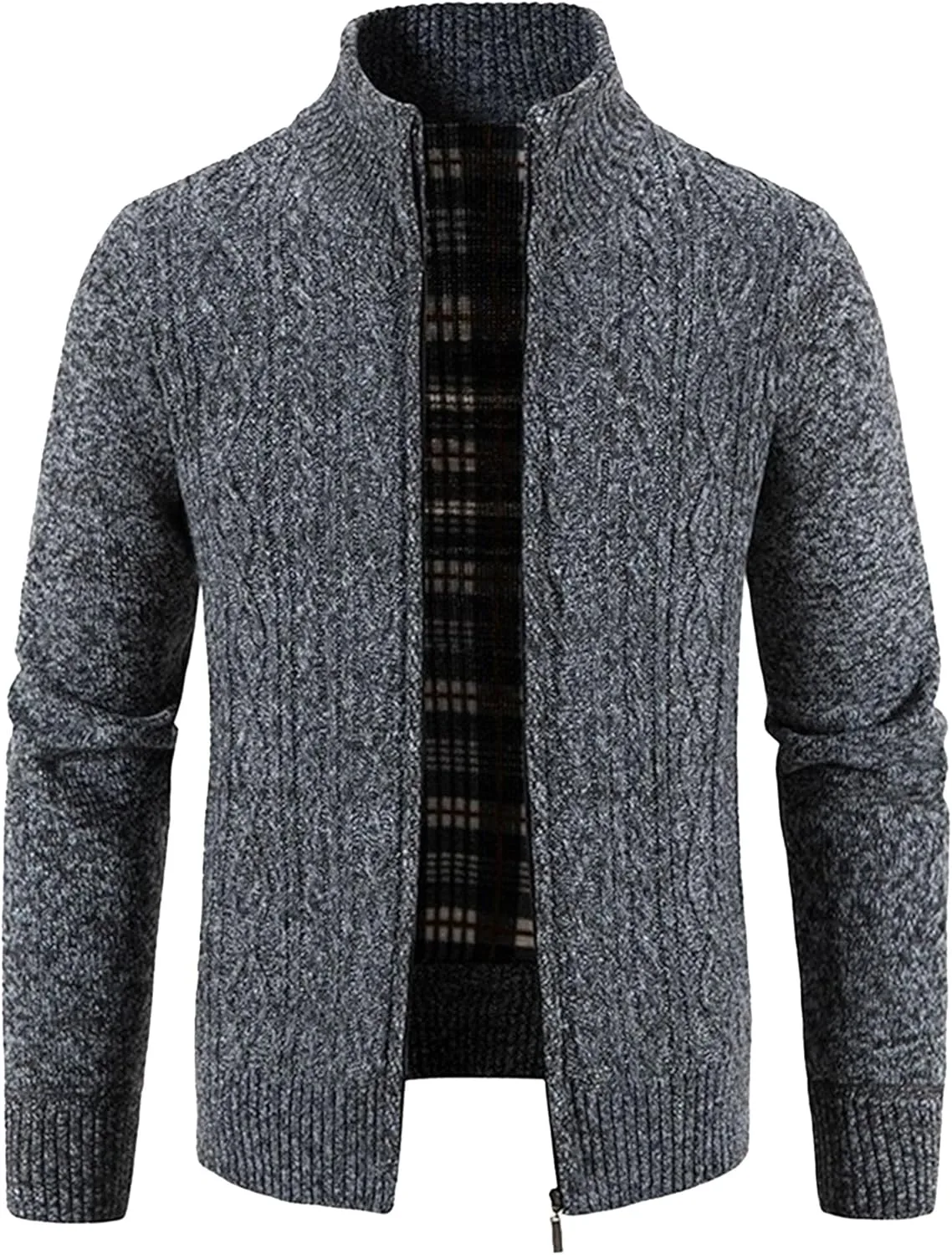 

Мужской кардиган с молнией, классический slim fit, вязаный SWJGLITTR