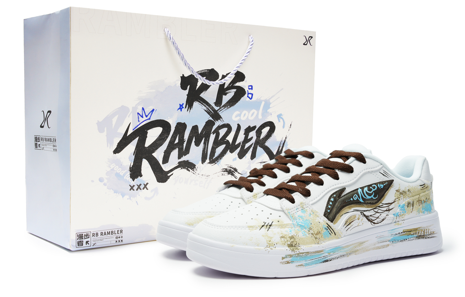 

LINING Кроссовки для скейтбординга Acer Truncatum, износостойкие и легкие, низкие, унисекс, бело-коричневые