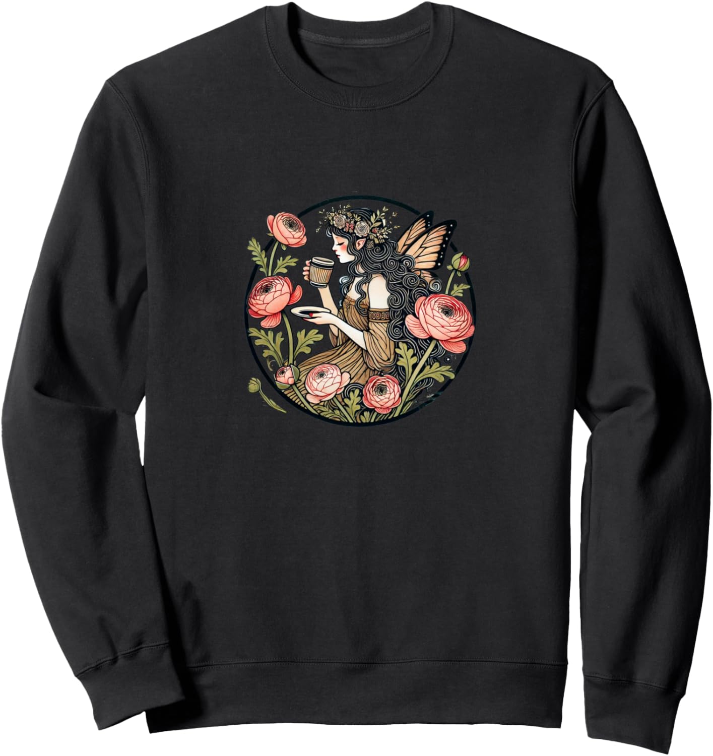

Иллюстрация Кофейная фея, толстовка с изображением утреннего кофе Vintage Coffee Lovers Snugg, черный