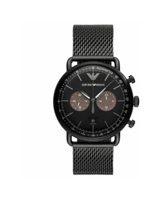 

Мужские кварцевые часы из нержавеющей стали. Emporio Armani, черный