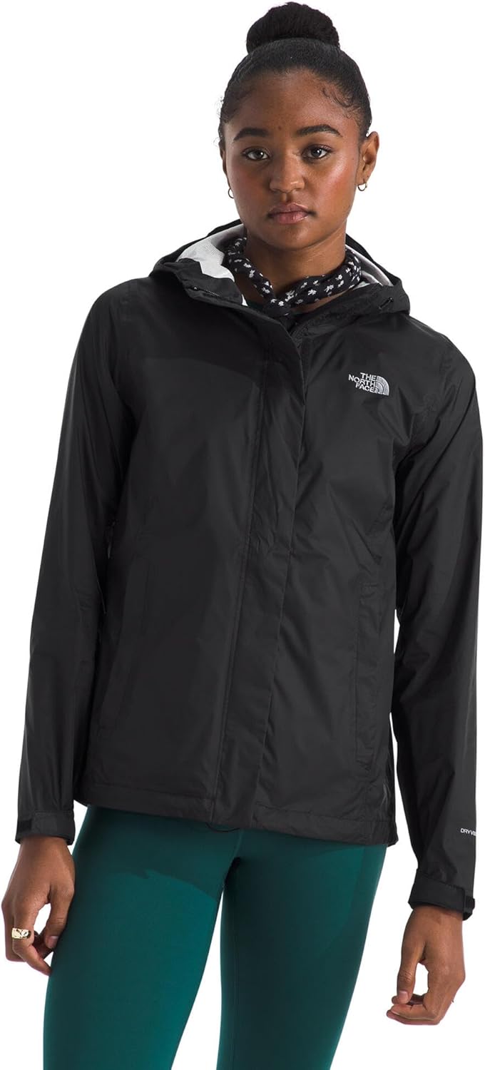 

THE NORTH FACE Женская водонепроницаемая куртка Venture 2 с капюшоном | Дождевик из дышащей ткани DryVent 2.5L с вентиляционными молниями под мышками, Tnf Black