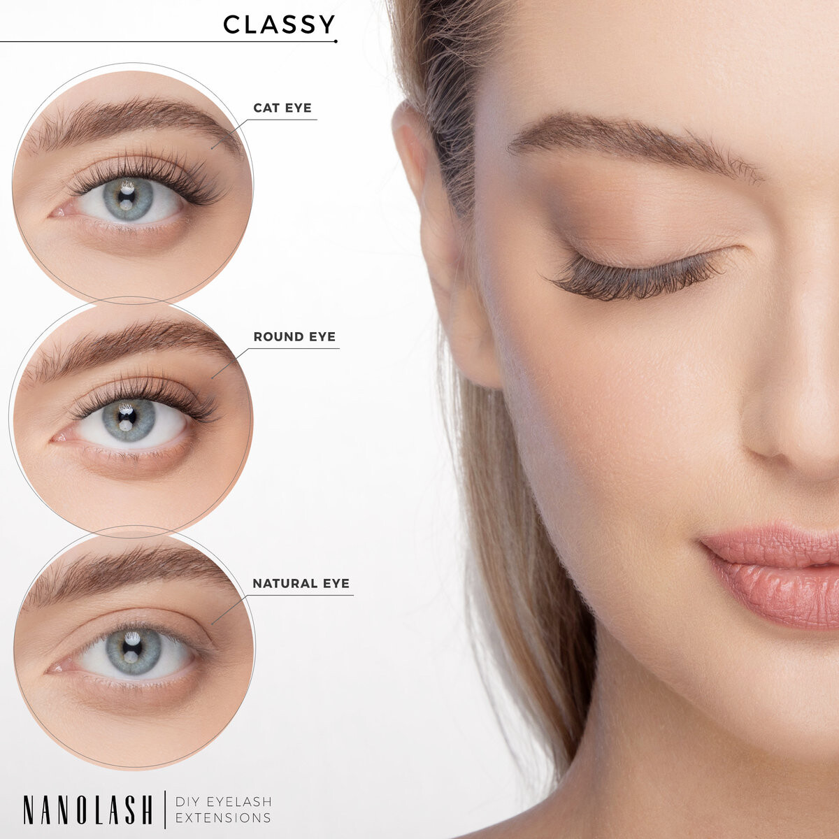 Набор для склеивания ресниц Nanolash CLASSY - ресницы для самостоятельного нанесения — фото 3