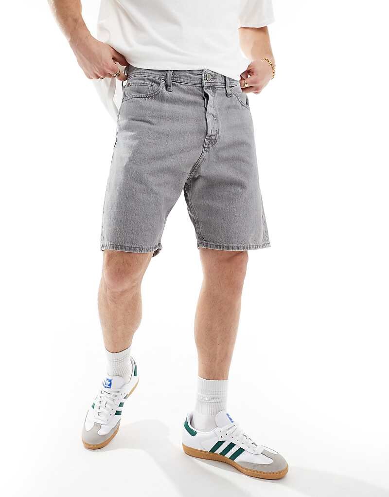 

Серые джинсовые шорты прямого кроя Jack & Jones