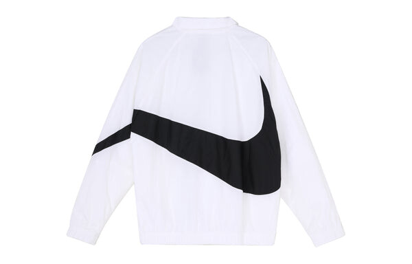 Куртка Nike Swoosh Large LOGO Woven Windproof Stand Collar Casual Sports Jacket Asia Edition White, белый — фото 2