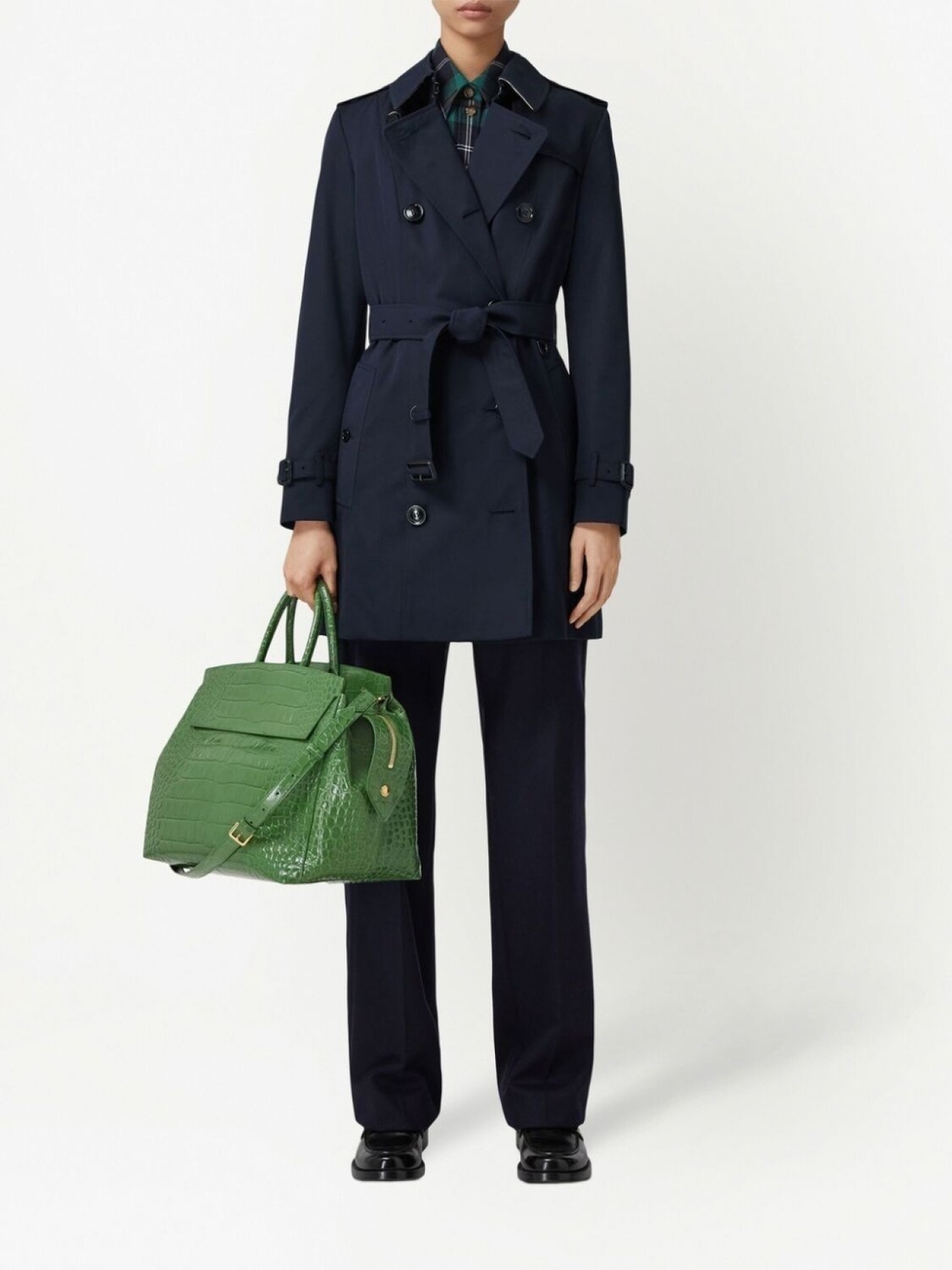 Тренч Burberry The Short Chelsea Heritage, мужской, синий — фото 2