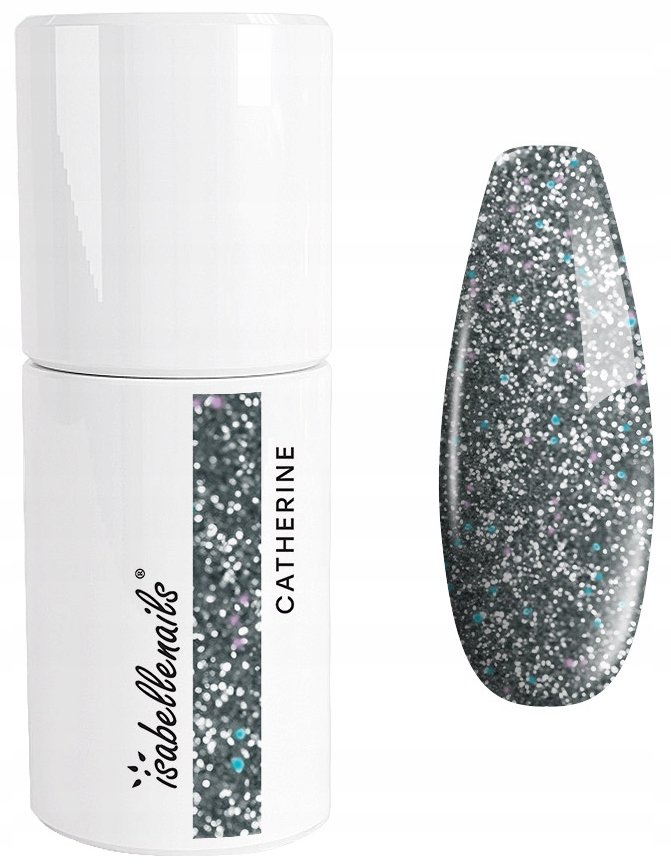 

Гибридный лак 77. Catherine Isabellenails Silver With Glitter Glitter