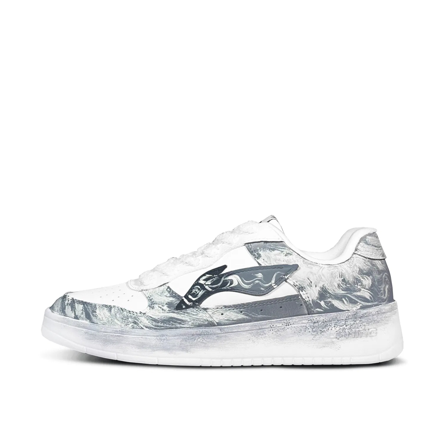 Кроссовки скейтбордические с принтом Li-Ning Grey White
