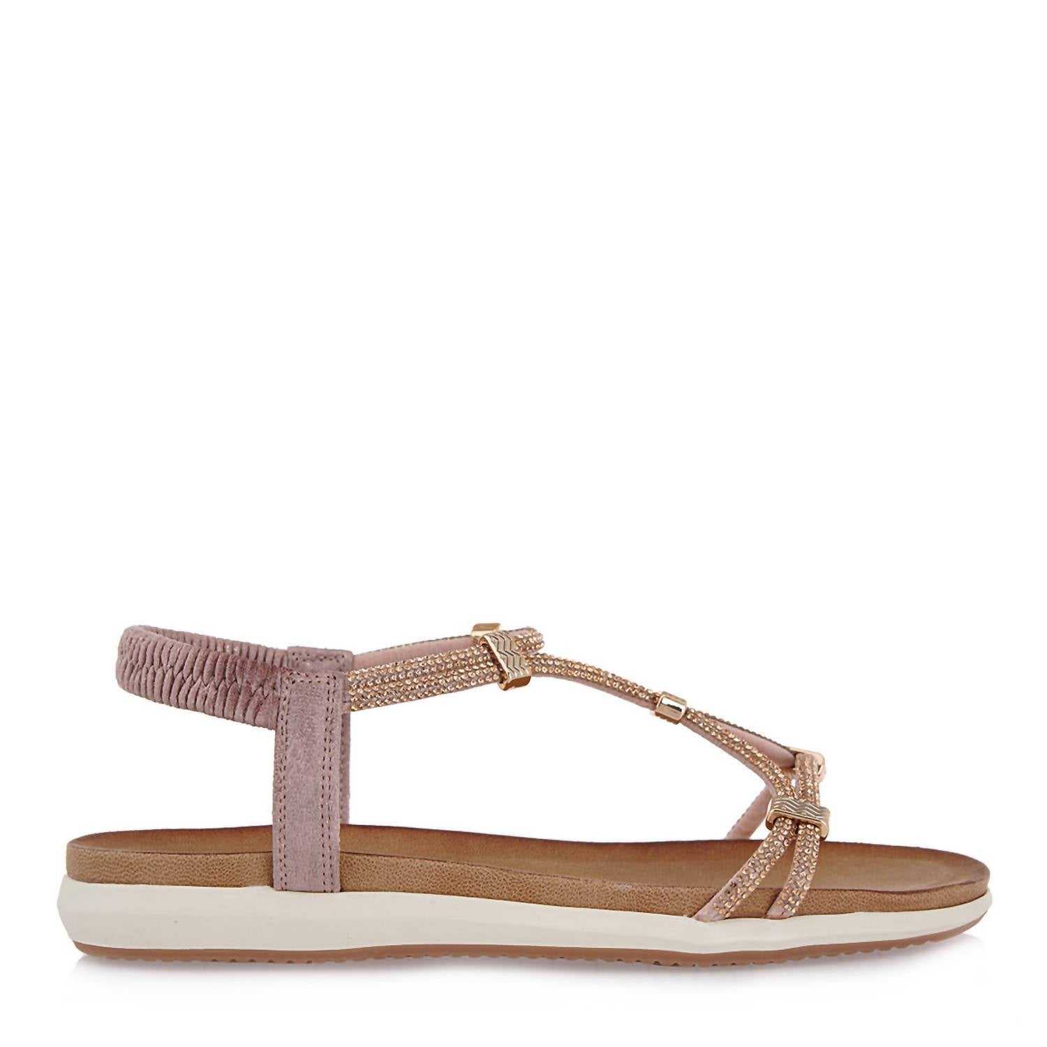 Women's Av3 Flat Sparkle Sandal In Soft Pink Exe