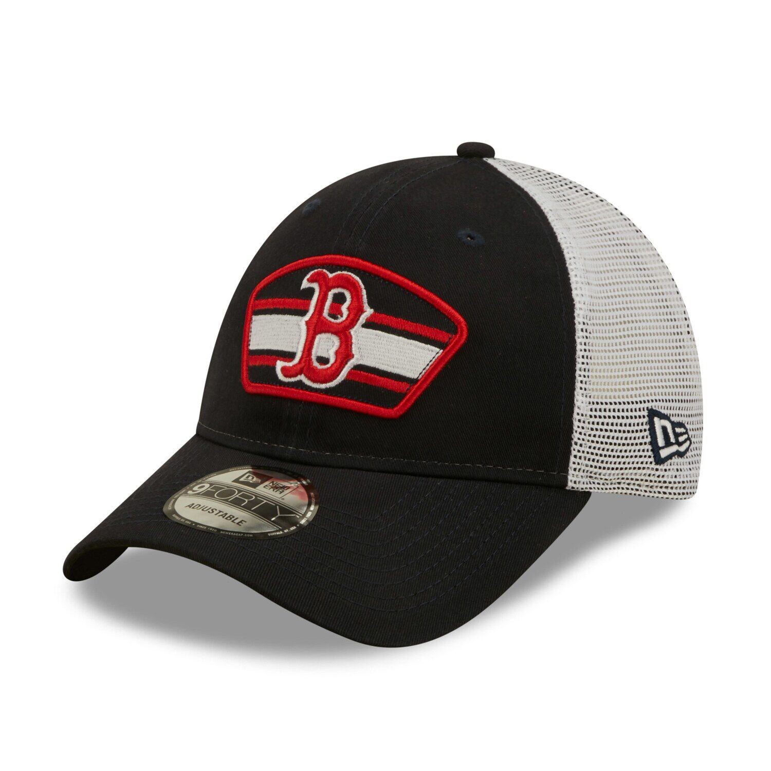 

Мужская кепка New Era темно-синего/белого цвета с нашивкой-логотипом Boston Red Sox 9FORTY Trucker Snapback