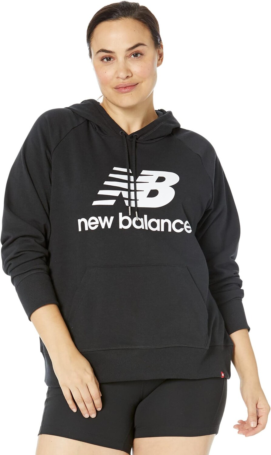 

Пуловер Essentials больших размеров с капюшоном New Balance, черный