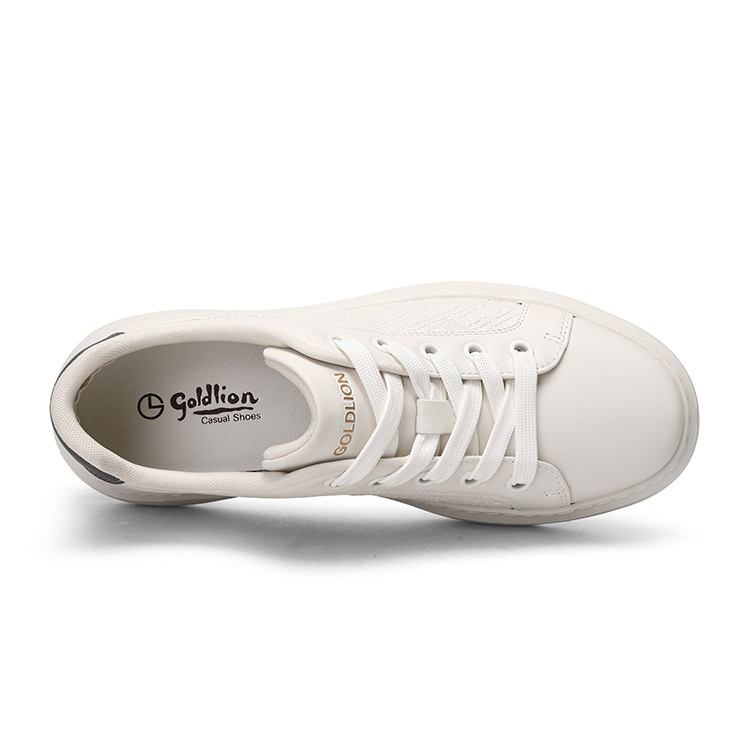 GOLDLION Мужские низкие скейтерские кеды белые, цвет White — фото 3