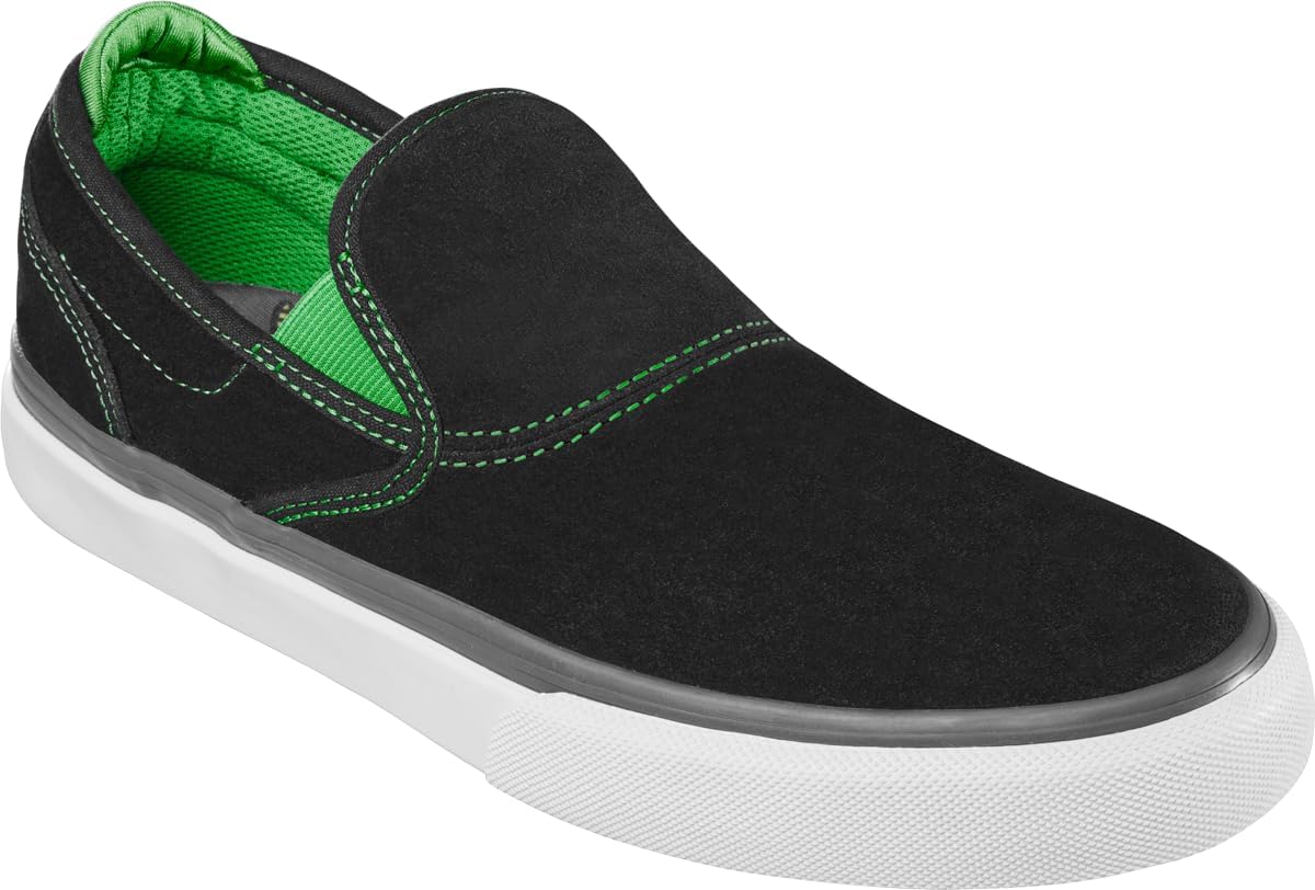 Кеды для скейта Emerica Unisex-Adult Wino G6 Slip-on X Creature, черный/зеленый — фото 4
