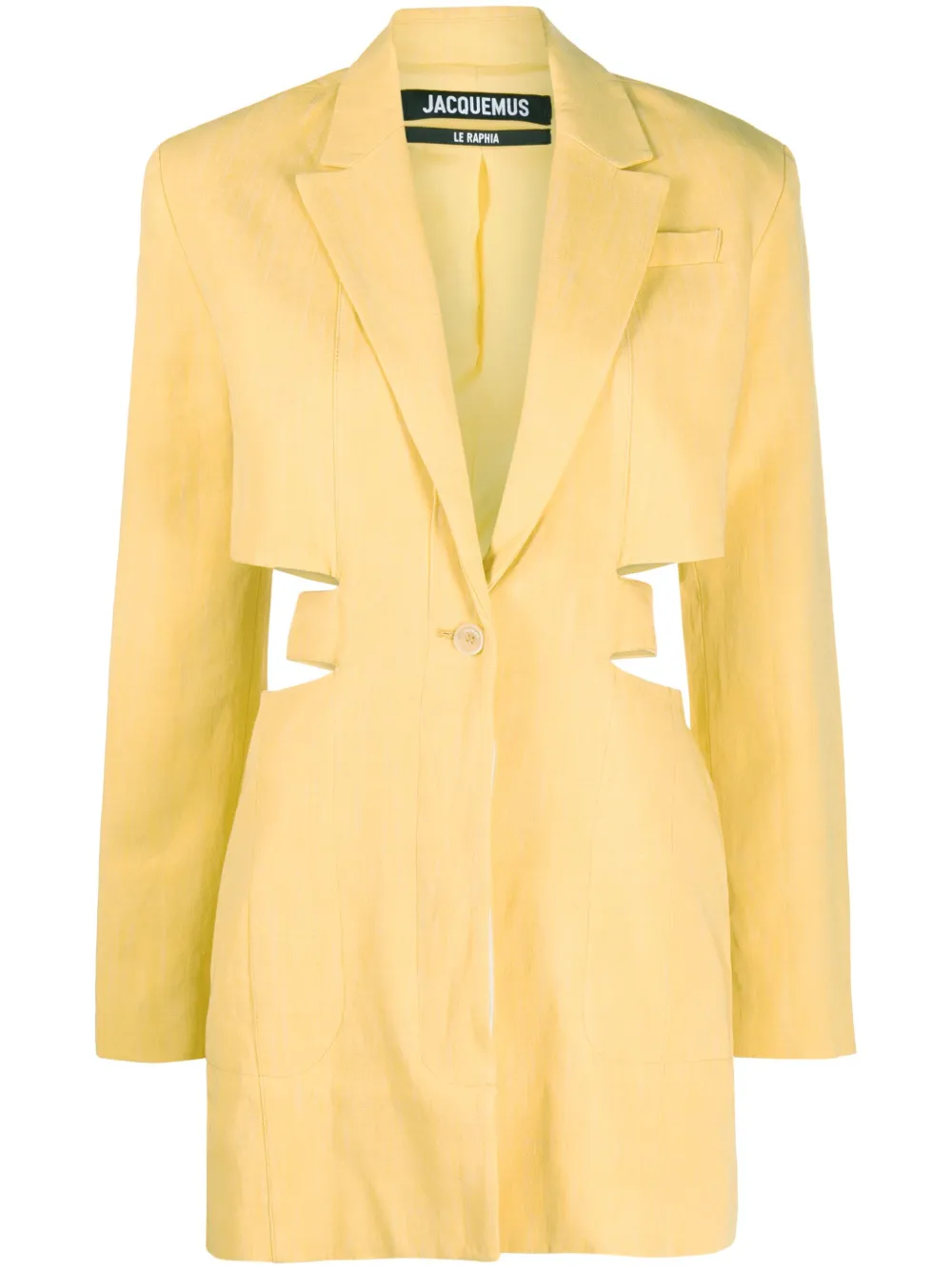 

Платье-блейзер с вырезами JACQUEMUS, желтый