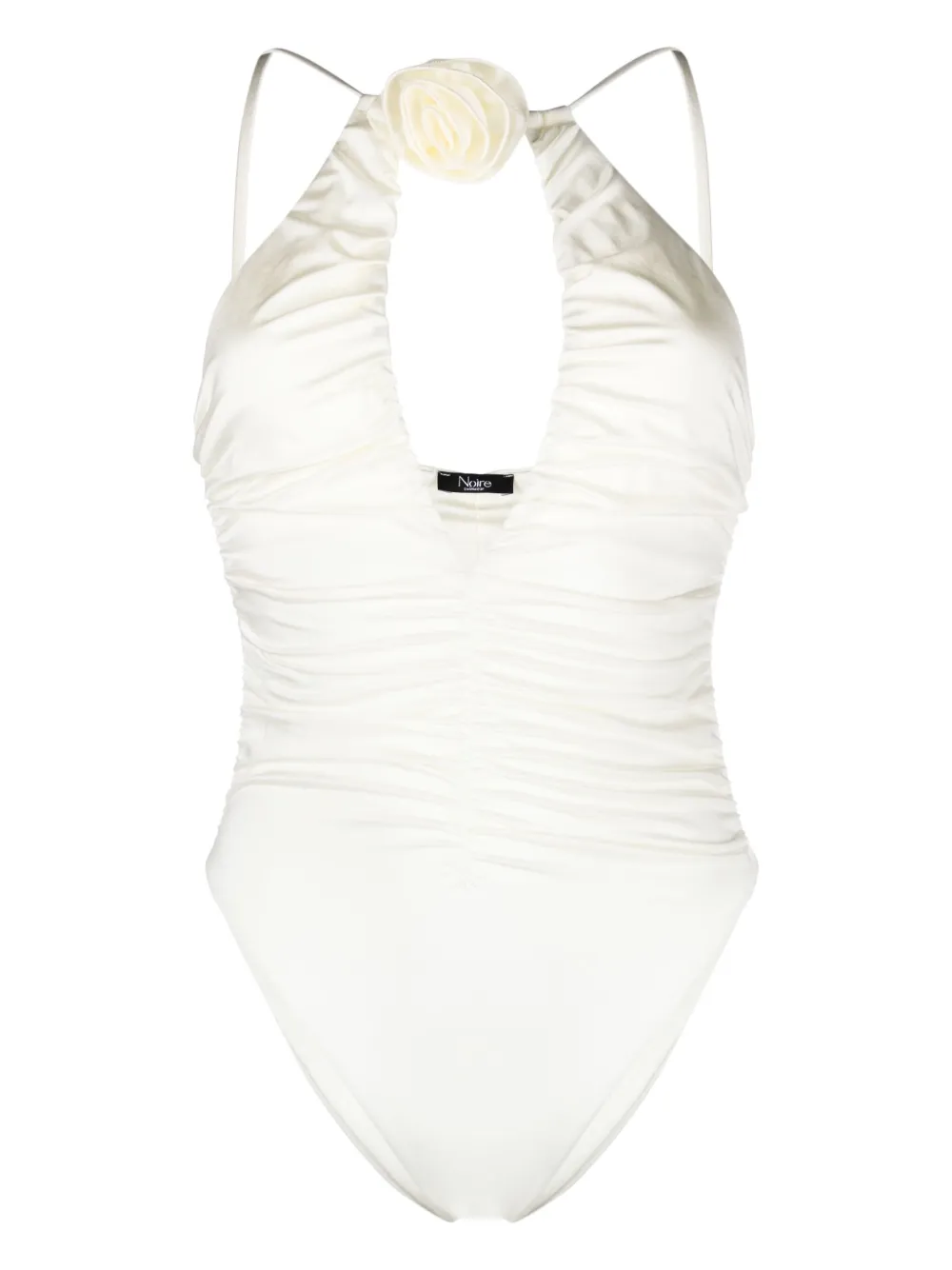 

Купальник с цветочной аппликацией Noire Swimwear, белый