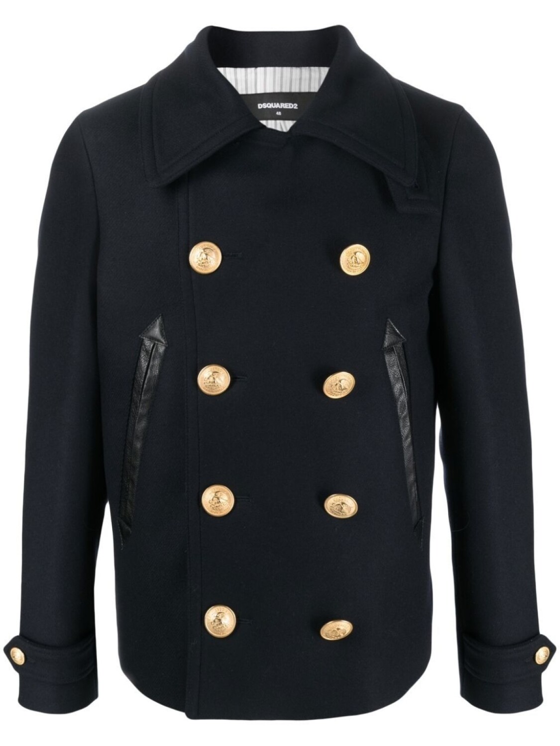 

Dsquared2 double-breasted wool-blend peacoat, синий