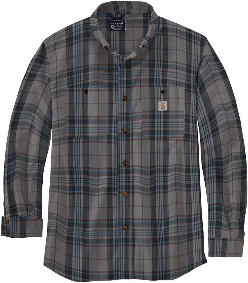 

Carhartt мужская рубашка с длинным рукавом, облегченная, свободного кроя, Rugged Flex, Asphalt