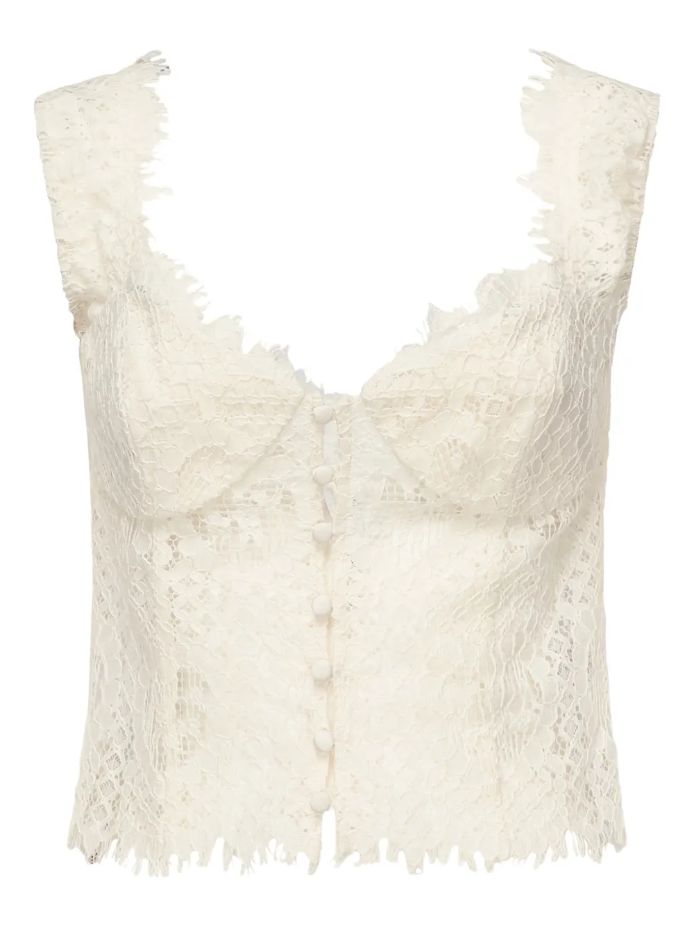 

Кружевной топ на пуговицах For Love And Lemons, нейтральный