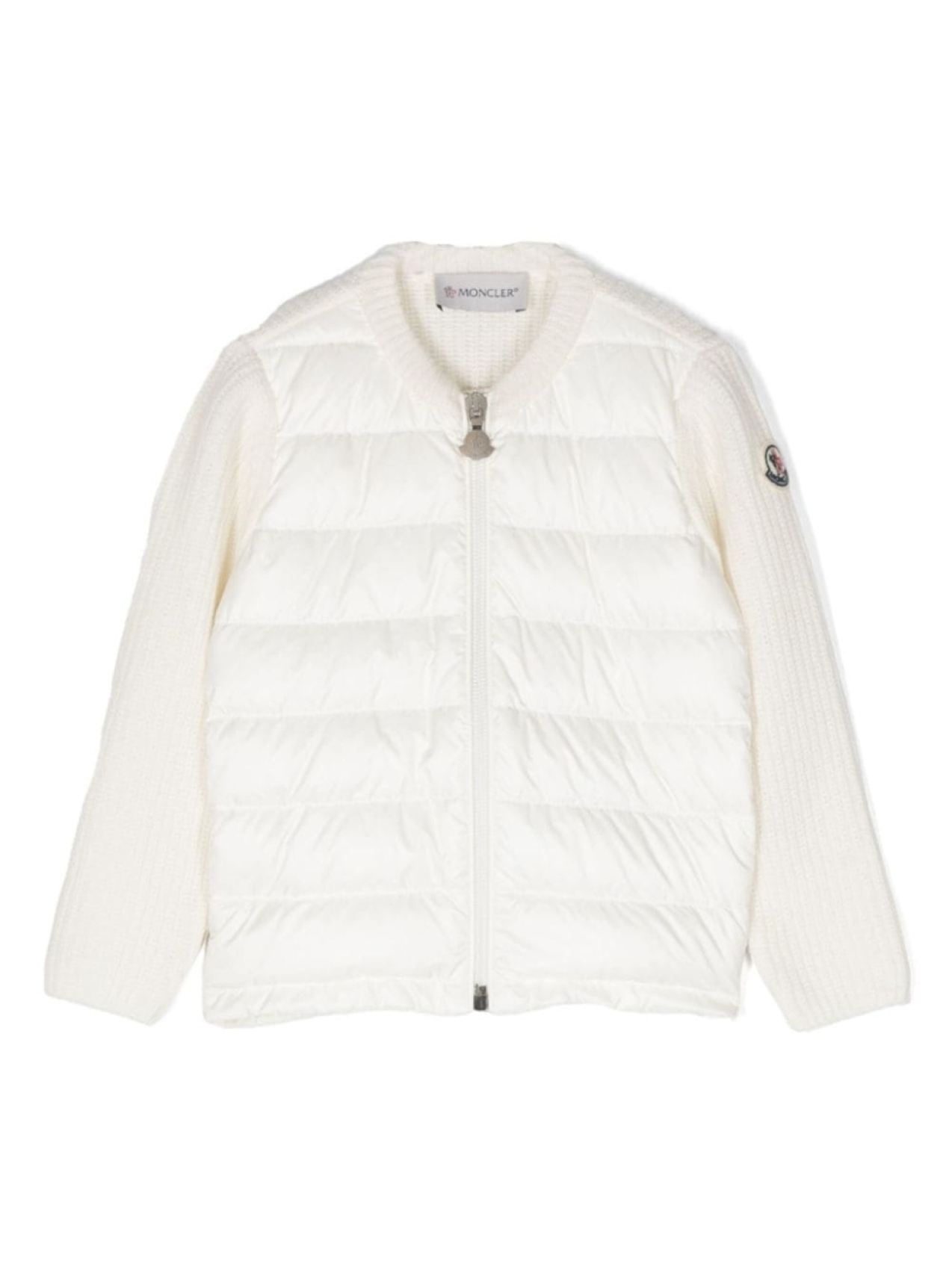 

Moncler Enfant пуховик с нашивкой-логотипом, белый