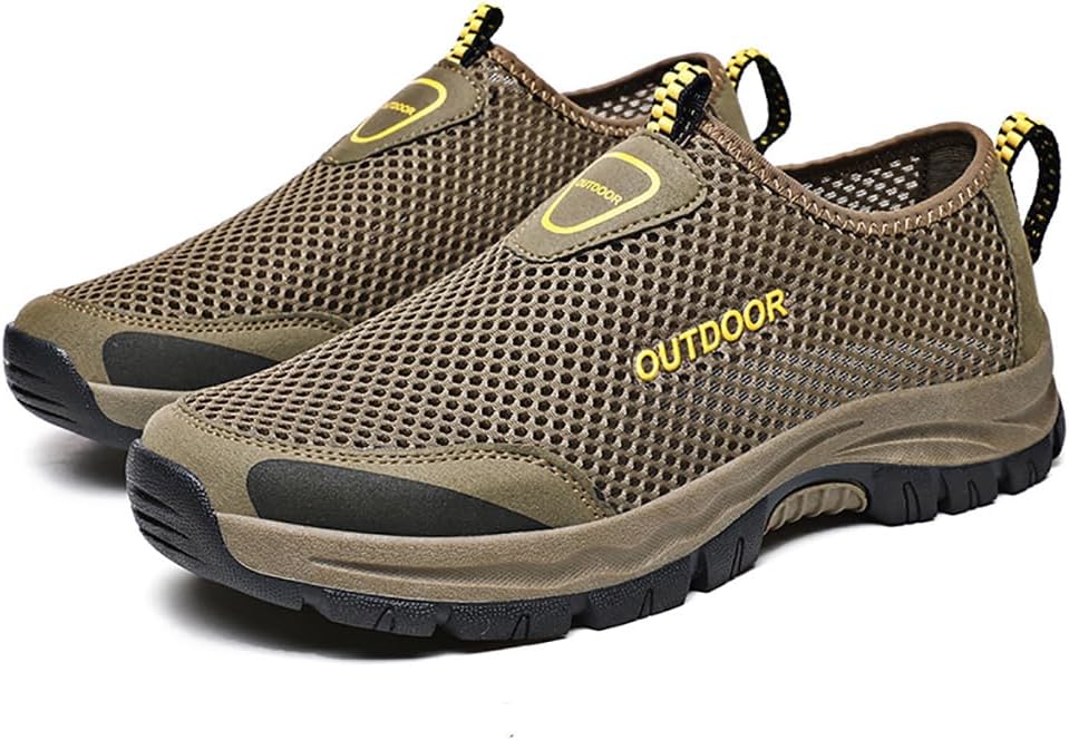

Мужские лоферы Cubicbee с сетчатыми вставками, быстро сохнущие, для прогулок, легкие походные туфли, слипоны, дышащие повседневные обувь из сетки, противоскользящие модные балетки, кроссовки для вождения, коричневый