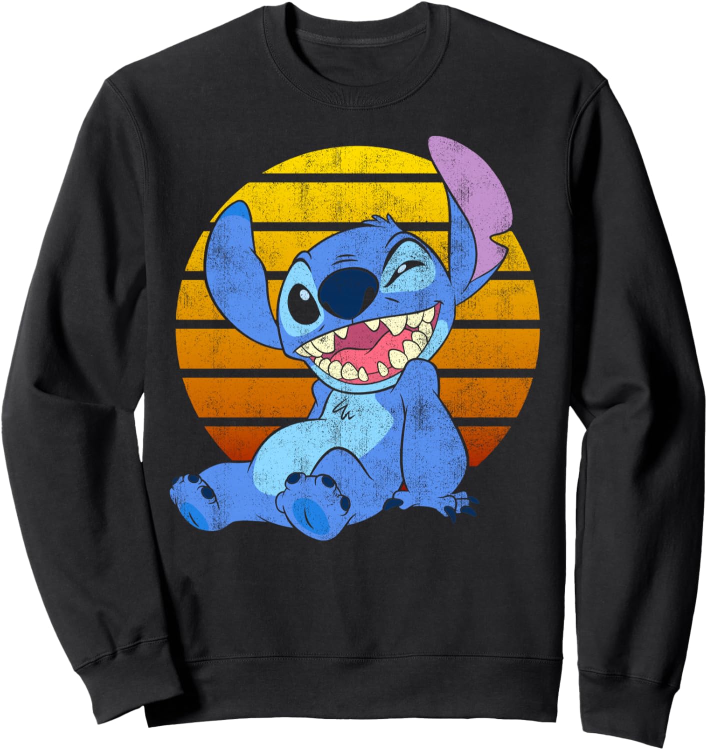 

Толстовка Disney Lilo & Stitch с изображением заката, черная, Черный, Толстовка Disney Lilo & Stitch с изображением заката, черная