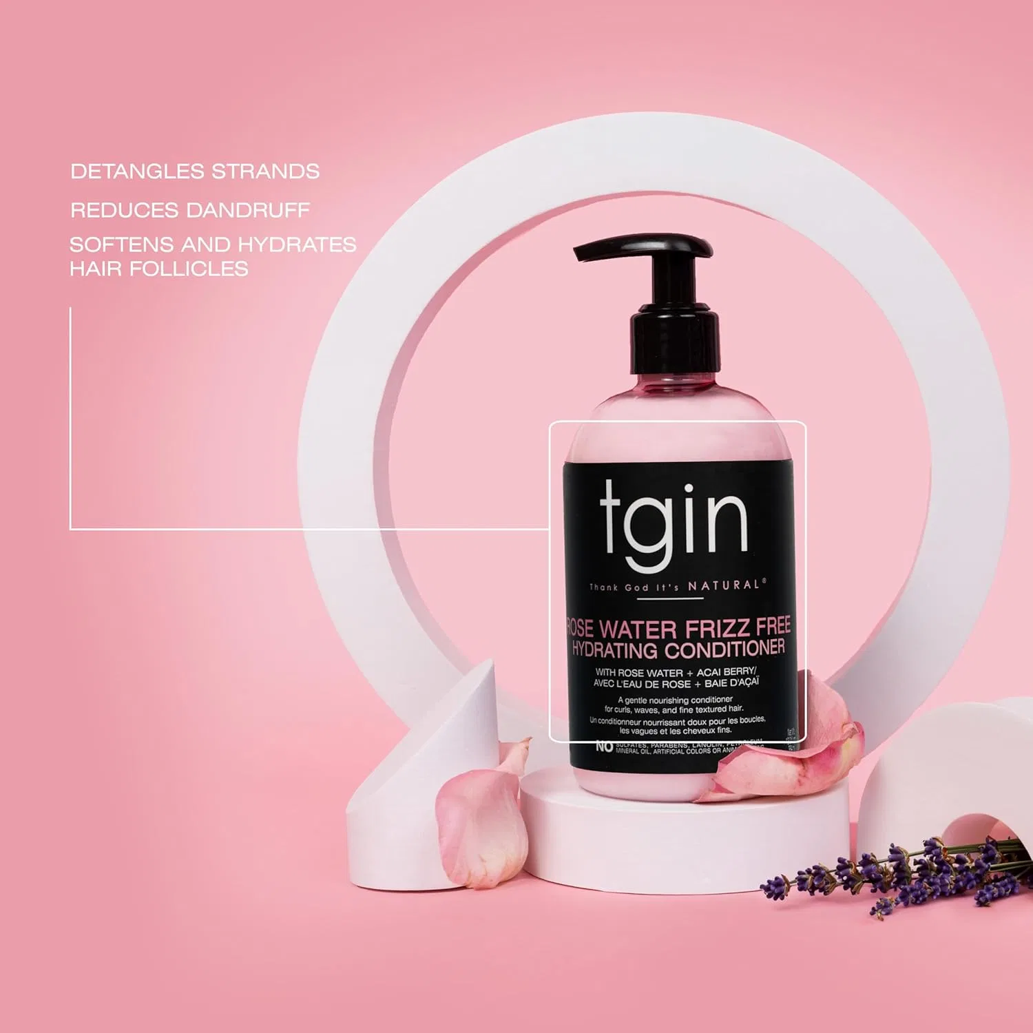 Увлажняющий кондиционер «Rose Water Frizz-Free Hydrating Conditioner» от Tgin Thank God It'S Natural — фото 3