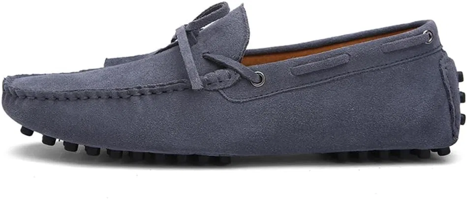 Мокасины мужские из замши Casual Loafers, серый Abborora — фото 3