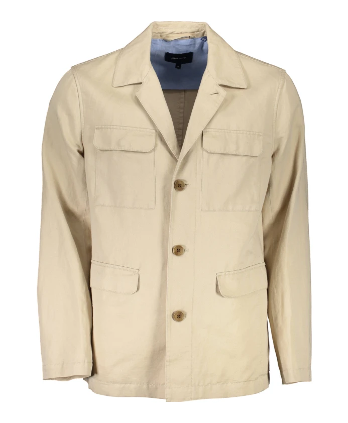 

Спортивная бежевая куртка с длинными рукавами и карманами. Gant, бежевый