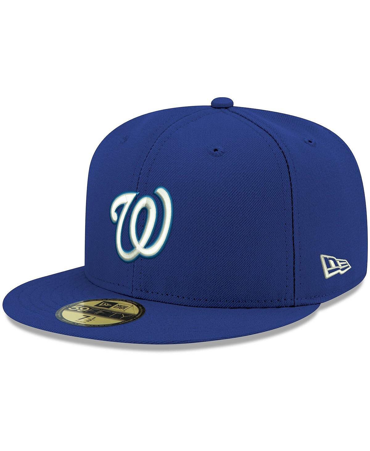 

Мужская белая шляпа с логотипом Royal Washington Nationals 59Fifty New Era