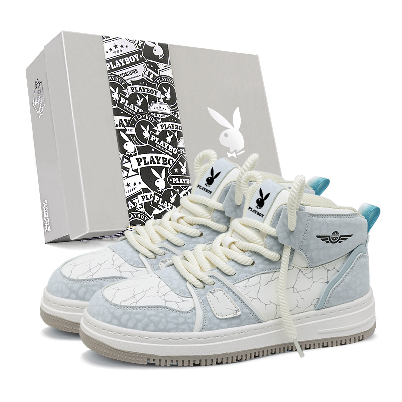 

Высокие мужские кроссовки Playboy, White Blue