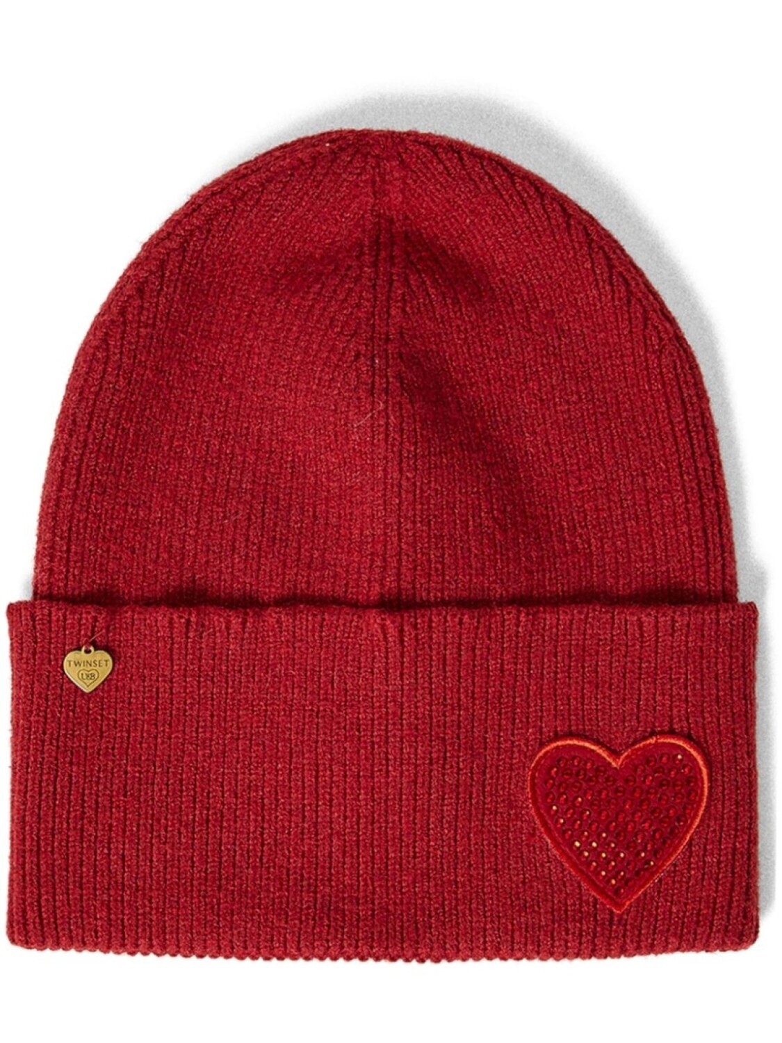 

TWINSET шапка бини с нашивкой, красный