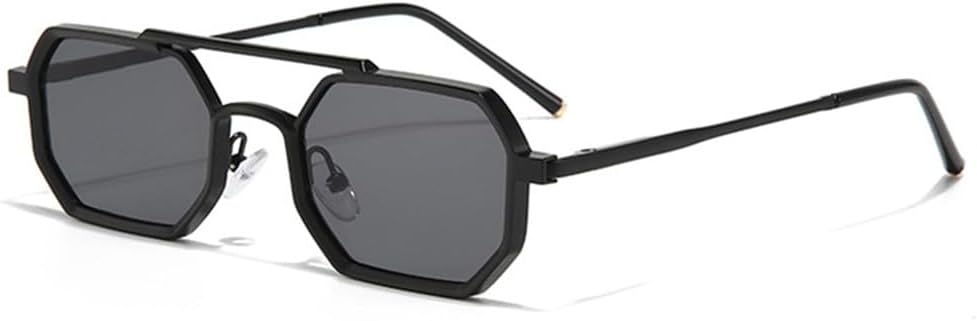 

Солнцезащитные очки UV400 с двойной перемычкой, прозрачными градиентными линзами, металлические, для мужчин и женщин, для занятий спортом на открытом воздухе, бега и езды UYPTK, Black Gray