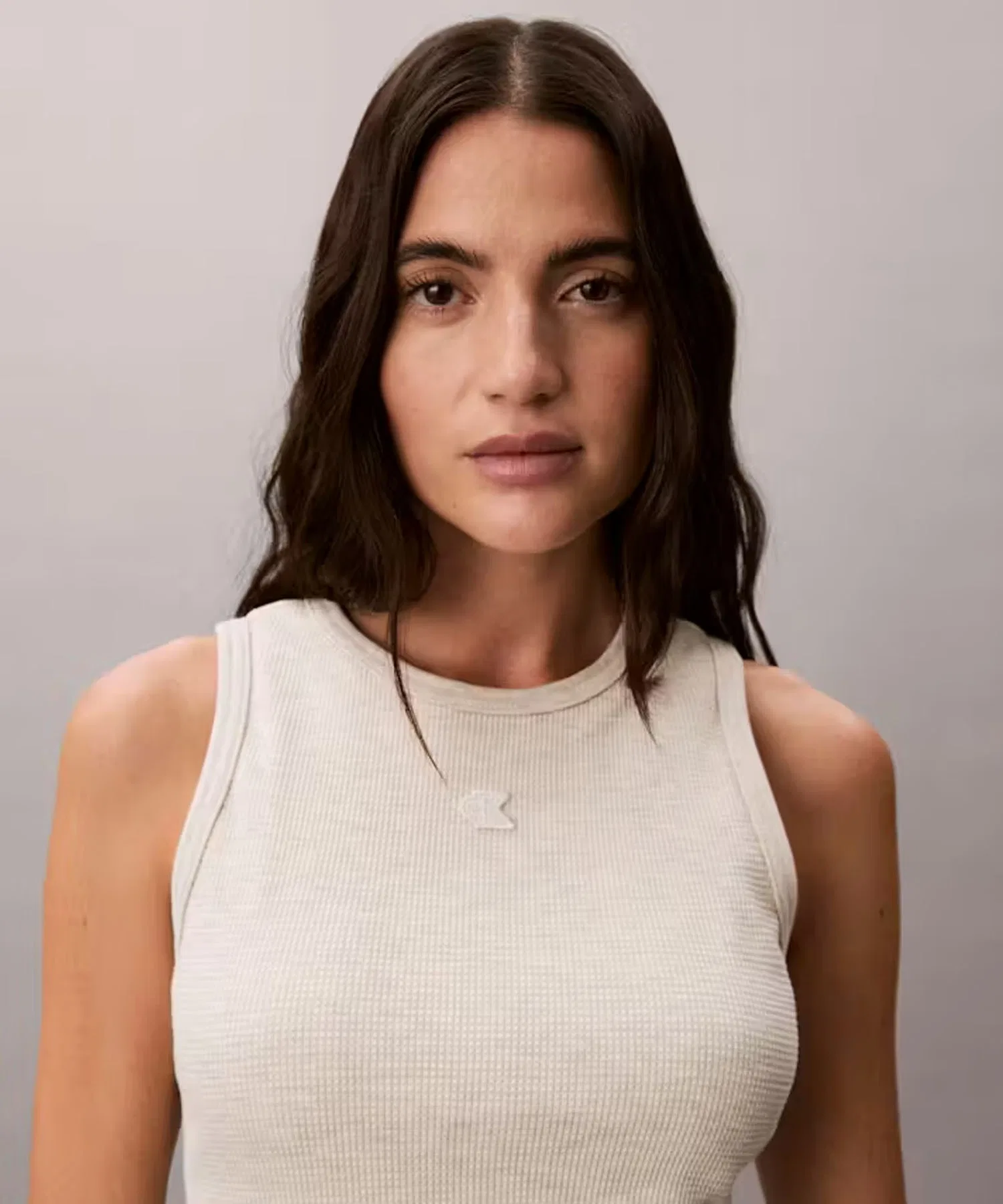 Майка Calvin Klein SL MONOGRAM PATCH WAFFLE RACER TANK Весна/Лето 2026 — фото 3