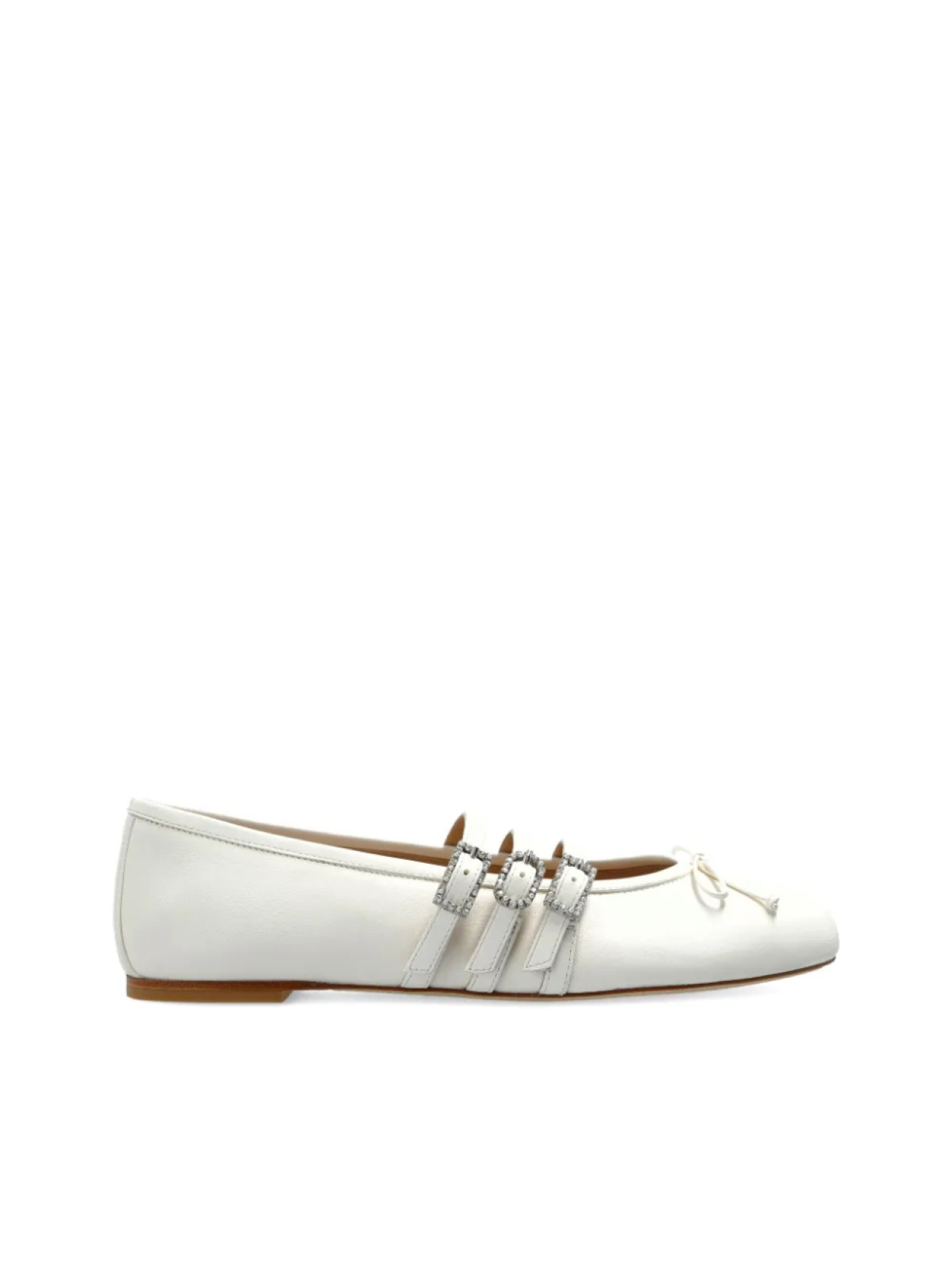 Балетки Stuart Weitzman Celeste с пряжкой, белый