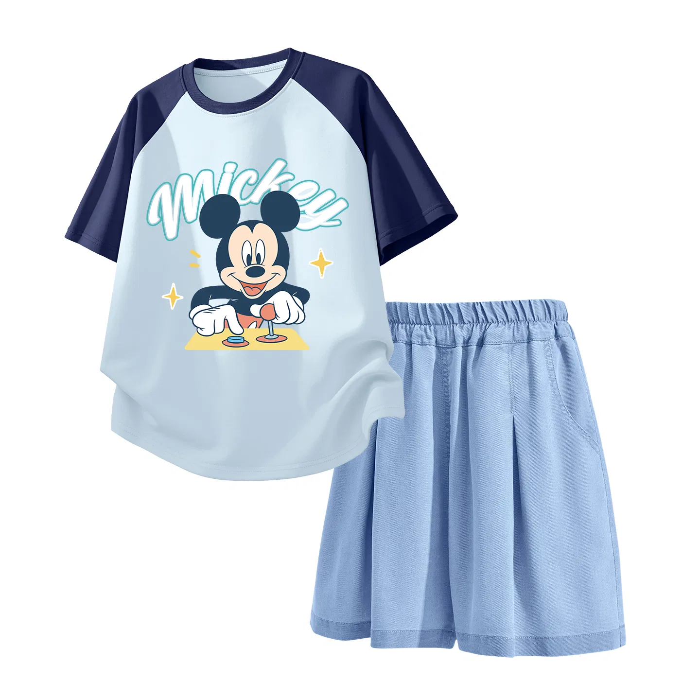 Спортивный костюм для детей Disney Kids Casual Sportswear Crew Neck Thin Stretch, джинсовый светло-голубой