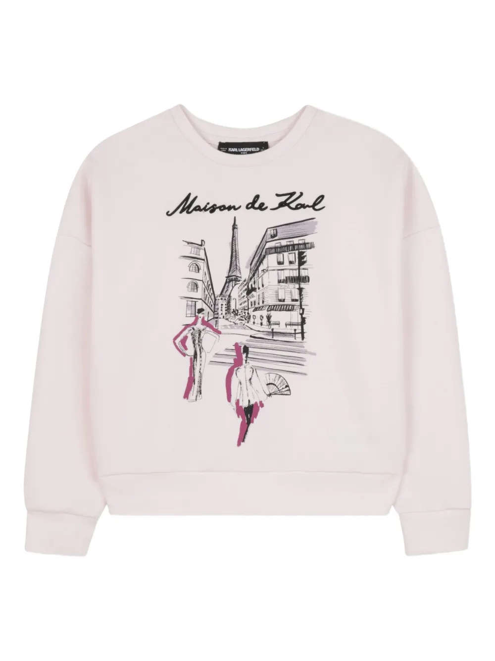 

Толстовка с графичным принтом KARL LAGERFELD KIDS, розовый