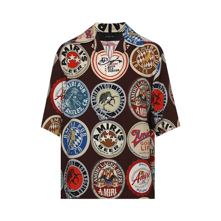 

Рубашка Amiri Coasters Bowling Shirt 'Chocolate', коричневый