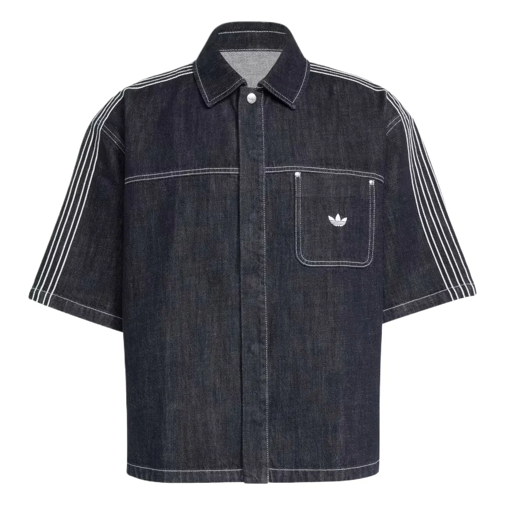 Рубашка в полоску с карманом Adidas Originals, Denim Indigo