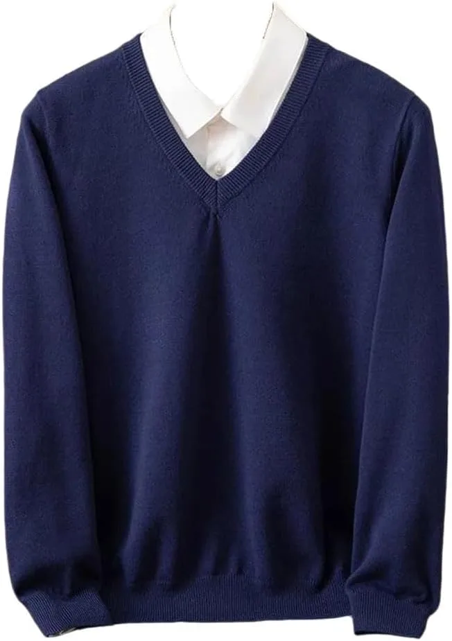 

Мужской тонкий кашемировый свитер с V-образным вырезом