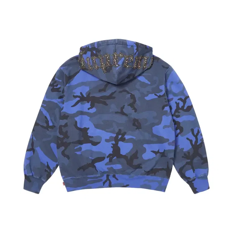 Толстовка Supreme Overdyed Studded Hooded Sweatshirt, синий — фото 2