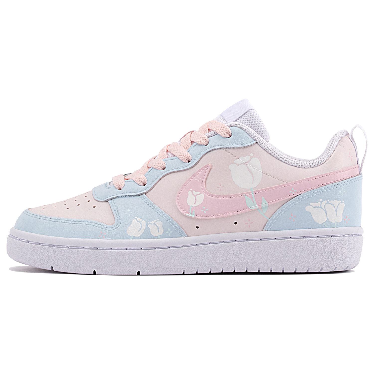 

Кроссовки Nike Court Borough 2 Skateboarding Shoes Women's Low-top Blue/pink, голубой, Синий, Кроссовки Nike Court Borough 2 Skateboarding Shoes Women's Low-top Blue/pink, голубой